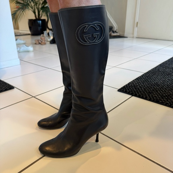 Gucci | Tall Leather Heeled Boots, 7 - Picture 6 of 7